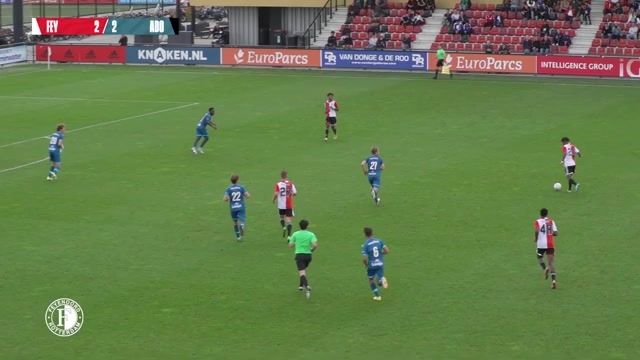 ADO Onder 21 tijdens een eerdere wedstrijd tegen Feyenoord Onder 21